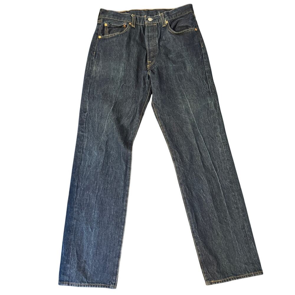Levi's 501 Original Fit Men's Jeans Dark Wash Button Fly Size 33
